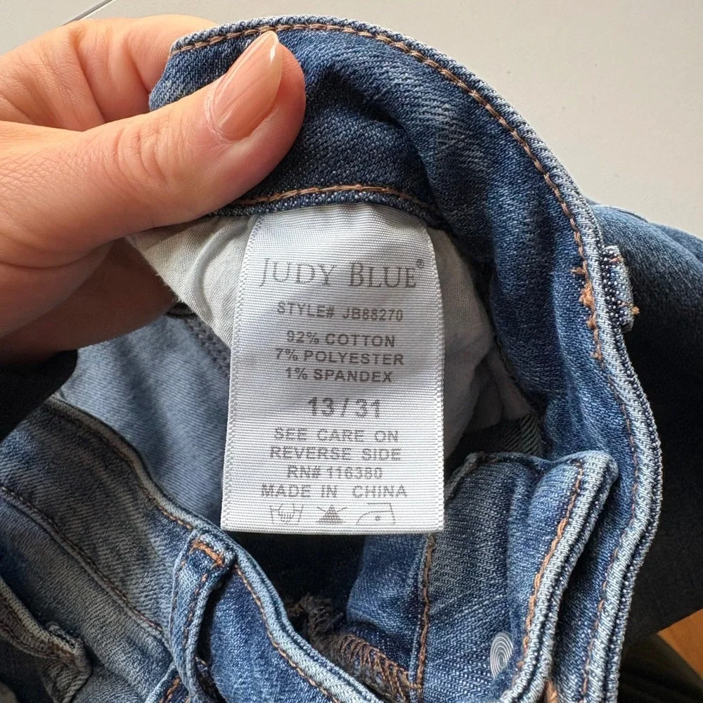 Judy Blue Boyfriend Fit Jeans Women 13/31 Blue‎ Medium Wash High Rise JB88270